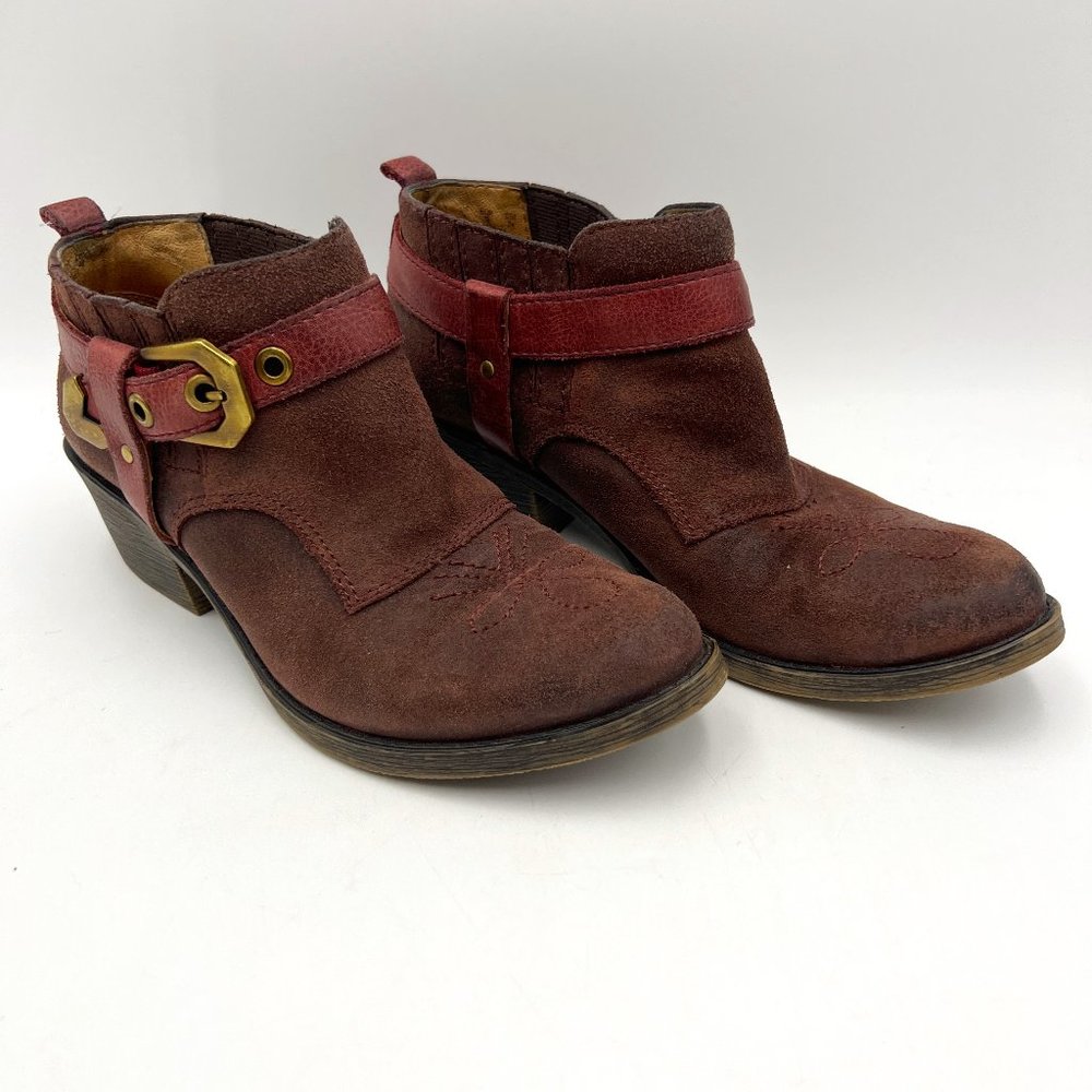 Naya Selma Leather Adjustable Buckle Ankle Boots Size 7